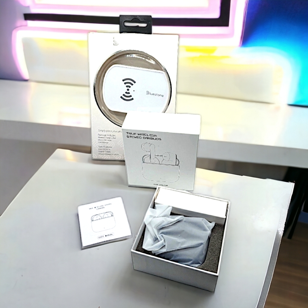 Earbuds and wireless charger nwt